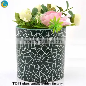 Green Mercury Glass Pillar Christmas Candle Holder thumbnail-5