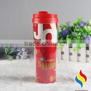 16oz Double Wall Insulated Plastic Coffee Travel Mug thumbnail-5