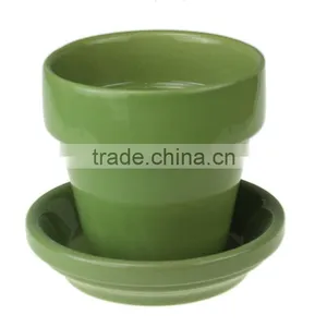 4 Inch Ceramic Small Flower Pot With Colors thumbnail-4