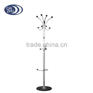 2016 China Supplier Heavy Duty 8 Hooks Metal Tube Coat Rack Stand Hanger thumbnail-1