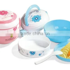 Plastic Round Portable Double Layers Lunch Box/Insulation Boxes thumbnail-1