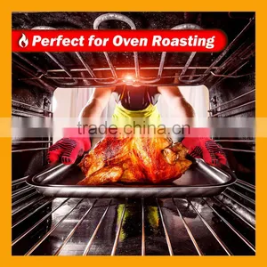 2017 Hot Heat Resistant Cooking Gloves Food Grade Silicone Grips Cooking Gloves thumbnail-2