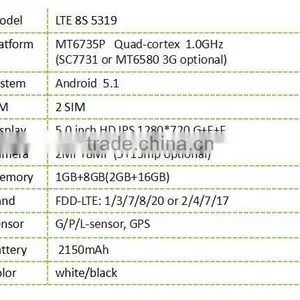 8S Mobile 4G LTE8S5319 5.0" Mobile Phone Wholesale thumbnail-2