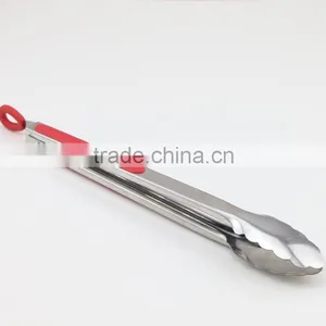 Red Silicone Handle Stainless Steel Tong Barbecue Tong thumbnail-3