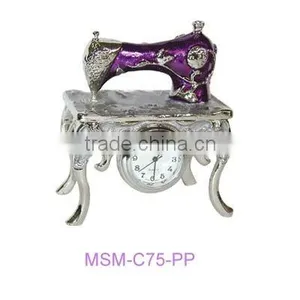 Miniature Sewing Machine With 4-legged Stand & Quartz Clock thumbnail-1