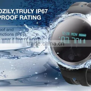 2017 E07 Smart Watch Bluetooth 4.0 IP67 Waterproof Fitness Tracking Pedometer Round Dial Watch thumbnail-1