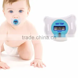 Portable Digital LCD Pacifier Thermometer Baby Nipple Soft Safe Mouth Nipple Temperature Pacifier Chain Clip Holder VCI24 P20 thumbnail-1