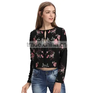 Latest Fashion Women Custom Embroidery Bomber Jackets thumbnail-2