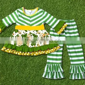 Wholesale Childrens Clothing Sets for Easter Wholesale Baby Girls Sets With Bunny and Lace Pants thumbnail-3