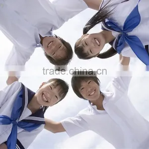 Juqian School Uniforms Japanese College Girls Navy Uniforms White Shirt and Short Skirt thumbnail-1