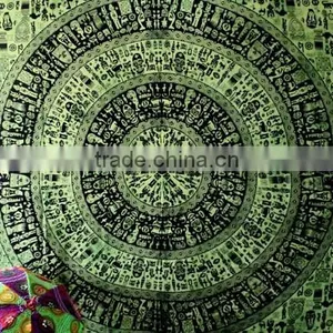 Tree of Life Tapestry Wall Art Hippie Tapestry Mandala Tapestry Green thumbnail-1