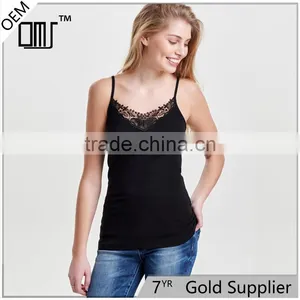White Black Camisoles for Women Narrow Shoulder Straps Slim Lace Tank Tops thumbnail-1