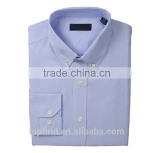 Classic Style 100% Cotton Small Check Long Sleeve Regular Fit Dress Shirt for Men Stitching thumbnail-1