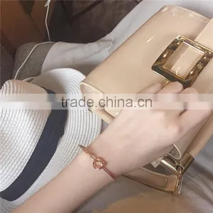 Copper Open Cuff Bangles Bracelets Rose Gold Love Knot thumbnail-3