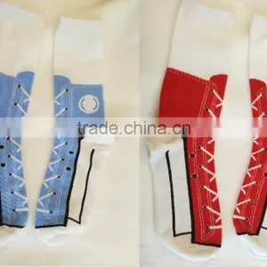 Men and Women Custom Colorful Silly Sneaker Novelty Combed Cotton Socks Silly Socks-ZP00234 thumbnail-3
