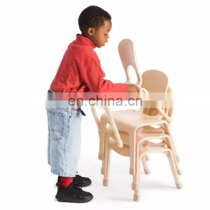 New Design Kindergarten Classroom Furniture Children Table Chair Kids Wooden Chair thumbnail-1