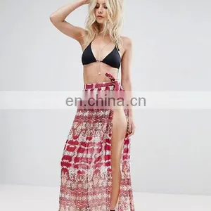 High-rise Waistband Wrap Tie Fastening Print Beach Sarong Print Custom thumbnail-1
