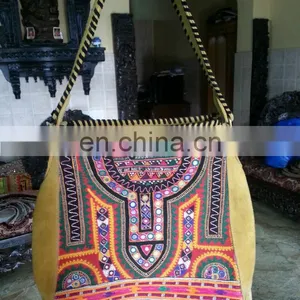 VINTAGE TRIBAL Banjara BAG Purse Handbag HandMade With Leather thumbnail-1