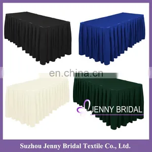 TS010V Wholesale Banquet White Tablecloth Table Skirting Design thumbnail-1