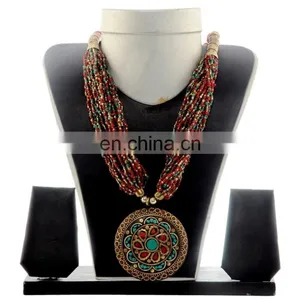 Banjara Pearl Beded Western Necklace-Indo Western Banjara Necklace-Costume Peacock Style Jewelary thumbnail-6