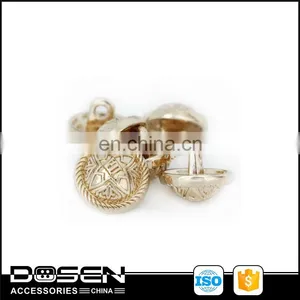 Customized Gold Color Dome Vintage Rope Rim Round Raised Center Sewing Button Zinc Alloy Sew on Shank Button for Clothes Coats thumbnail-1