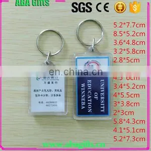Rectangle Shape Plastic Clear Transparent Blank Photo Insert Acrylic Keychain thumbnail-2
