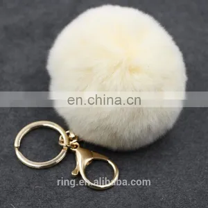 Various Colors Fashion Cute Ball Keychain Rabbit Fox Fur Pompom thumbnail-2