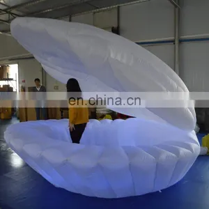 Giant Shape Model Inflatable White Seashell Decoration With Colorful LED Lighting thumbnail-4