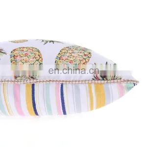 Summer Tropical Pineapple Design Cotton Linen Outdoor Square Home Decor Cushion Pillowcases Wholesale thumbnail-5