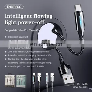 Remax Black Sliver Auto Power off Charging USB To Lighting / Type C Cable thumbnail-5
