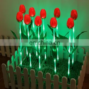 New Solar LED Dream Lantern Tulip Light Outdoor Waterproof Lawn Light LED Easy Light thumbnail-2