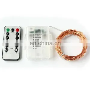 IP65 Colorful 8 Functions Remote Control Outdoor or Indoor Battery Led Copper String Light for Events Christmas Holiday Use thumbnail-4