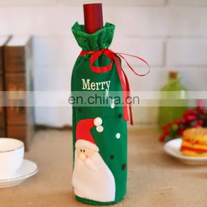 2020 Snowman Party Ornament Champagne Red Wine Bottle Covers Bag for Christmas Decor Home Navidad thumbnail-3