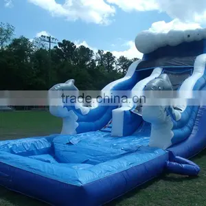 Family Fun Dolphin Inflatable Slides thumbnail-1