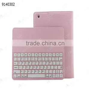 Bluetooth Keyboard for IPad2/3/4,pink Removable Plastic Keyboard With Synthetic Leather Case thumbnail-1