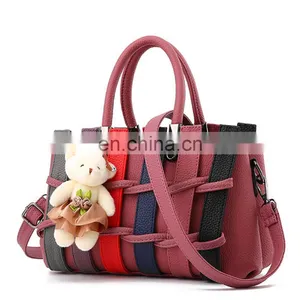 2021 Hot Selling Fashion, Colored Hand Bags Ladies Crossbody Purses Handbag Women With Free Bear/ thumbnail-5