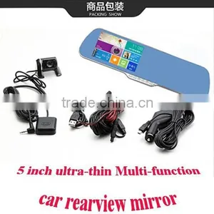 5 Inch Ultra-thin Bluetooth Rearview Mirror With GPS thumbnail-1