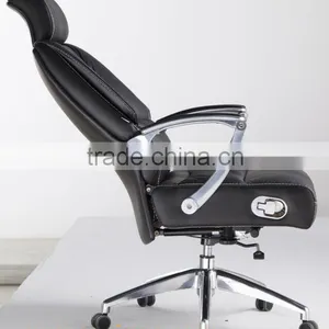 Black Reclining Swivel Leather Office Chair thumbnail-4