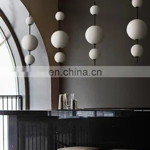 Creative Modern Nordic Chandelier Lamp White Gourd Simple Round Glass Ball LED Indoor Pendant Light thumbnail-3