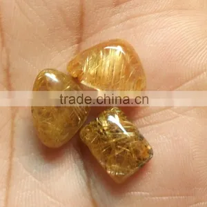 Natural Rutile Cabochon Gemstone / Golden Rutile Stone / Rutilated Quartz / thumbnail-3