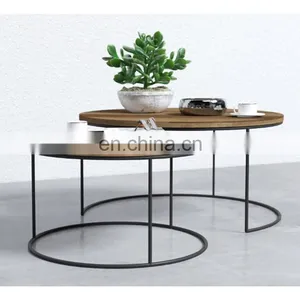 Bauhaus 2 Piece Multi-Coloured Round Nesting Coffee Table thumbnail-4