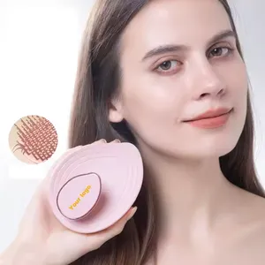 New Leaves Shaped Shampoo Brush Message Scalp Hairbrush Hard Tooth Shampoo Brush for Women Long Hair thumbnail-1