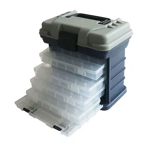 Fishing Tackle Box Four Removable Racks Lure and Hooks Storage Multipurpose Utility Box thumbnail-2