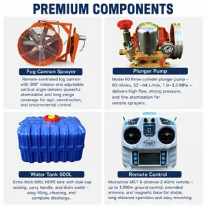 Remote Controlled High Efficiency Fog Cannon Spraying Machine 600L Tank for Agriculture and Dust Control thumbnail-4