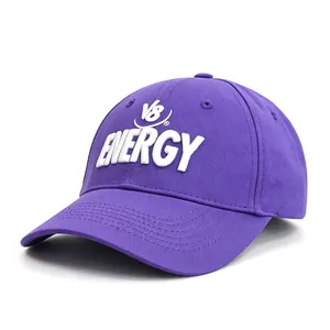 Purple Custom Embroidery Baseball Hats 6 Panel Sports Caps thumbnail-5