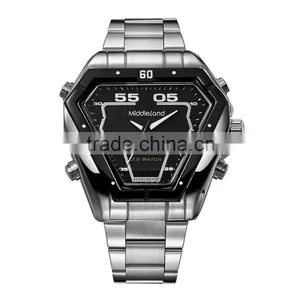2015 Japan Movement Double ca Lendar All Stainless Steel Watches Waterproof thumbnail-2