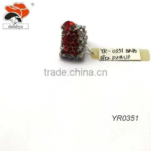 Yiwu New Arrival Jewellery Rhinestone Rectangle Ring Factory Direct Sale thumbnail-2
