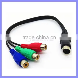 Red Blue Green S VHS 7PIN 9PIN Mini Din Male To Cinch RGB Female RCA Video Cable Cord thumbnail-1