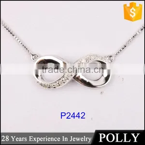 Elegant 925 Silver 8 Shape Pendant Chain 2016 Factory Wholesale thumbnail-1