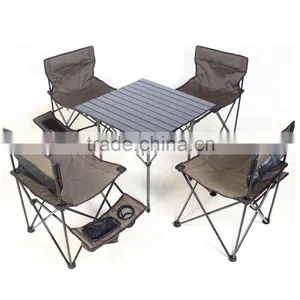 5 PCS Garden Furniture Cast Aluminium Camping Folding Table Chair thumbnail-2